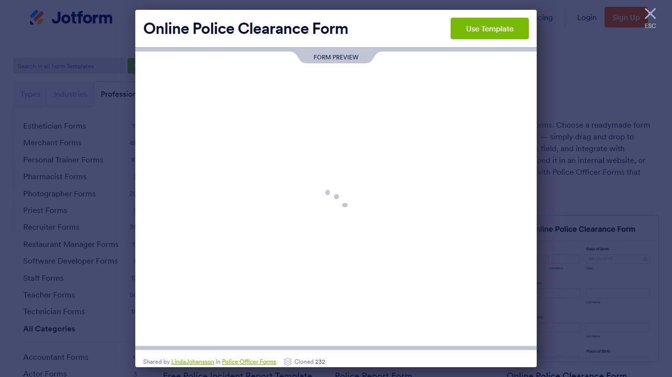 Online Police Clearance Form Template | Jotform